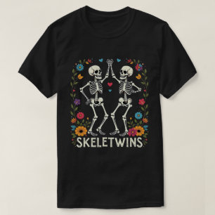 T-shirt Halloween Twins Skeletwins Danser Skeletons