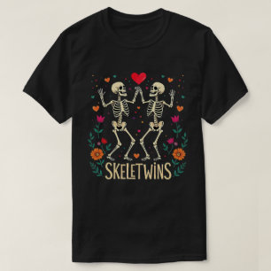 T-shirt Halloween Twins Skeletwins Danser Skeletons