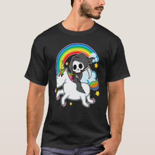 T-shirt Halloween Unicorn Costume Grim Reaper équitation U