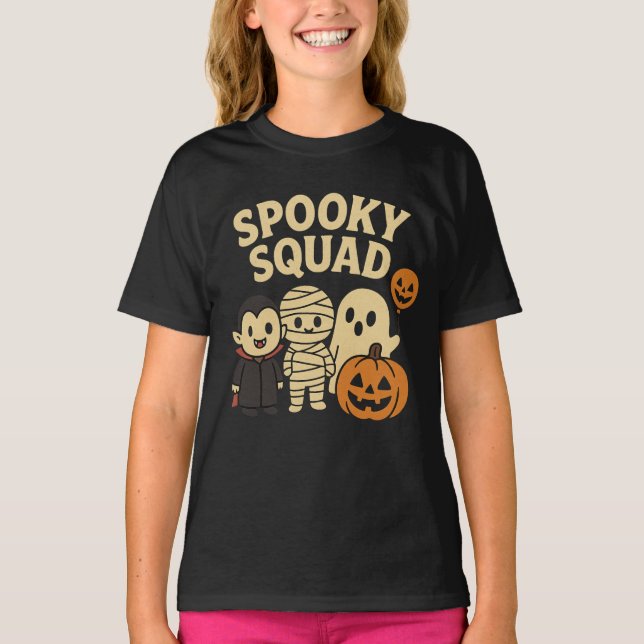 T-shirt Halloween vêtement éffrayant et Squad femme (Devant)