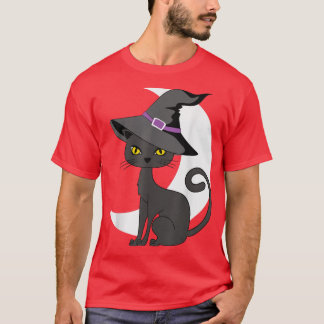 T-shirt Halloween vintage Cat noir costume sorcière Ha