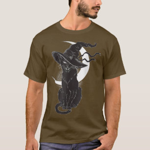 T-shirt Halloween vintage Cat noir costume sorcière Ha
