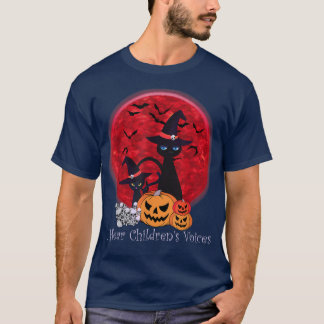 T-shirt Halloween vintage Chat noir drôle sorcière automne