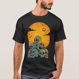 T-shirt Halloween vintage Crâne Tête Skeleton Costume Homm
