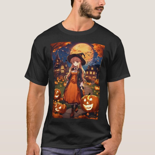 T-shirt Halloween Vintage Little Witch (Devant)