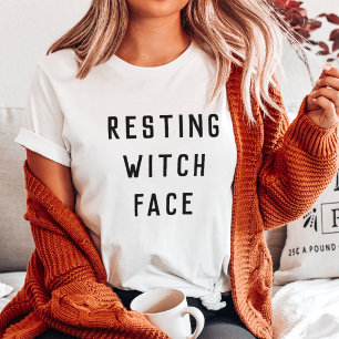 T-shirt Halloween visage de la sorcière de repos