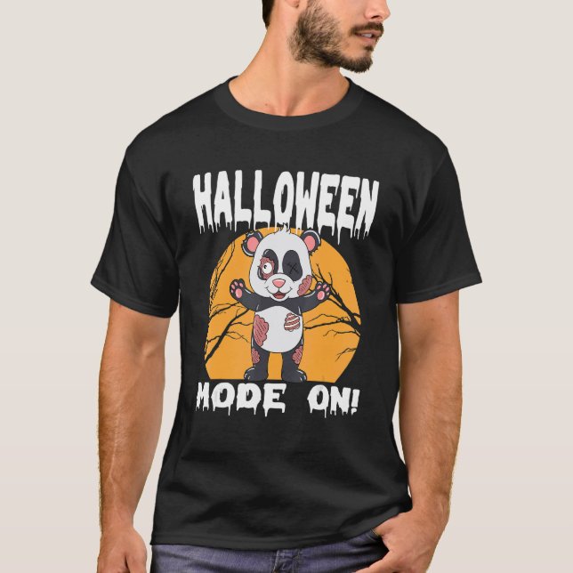 T-shirt Halloween Zombie Animal Halloween Panda (Devant)