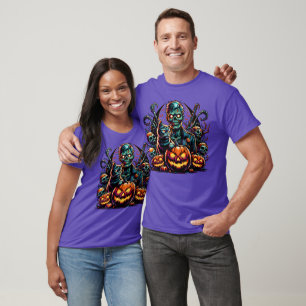 T-shirt Halloween Zombie et chat