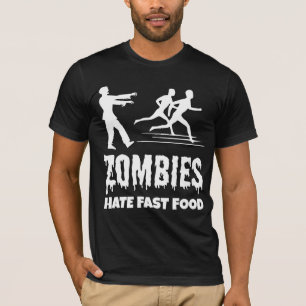 T-shirt Halloween Zombies Hate Fast Food Joggers Drôle