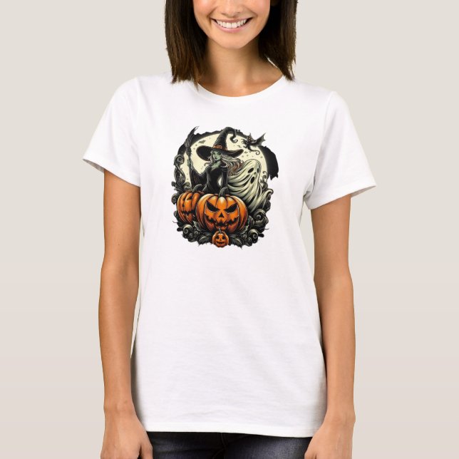 T-shirt Hallowen Witch Design (Devant)