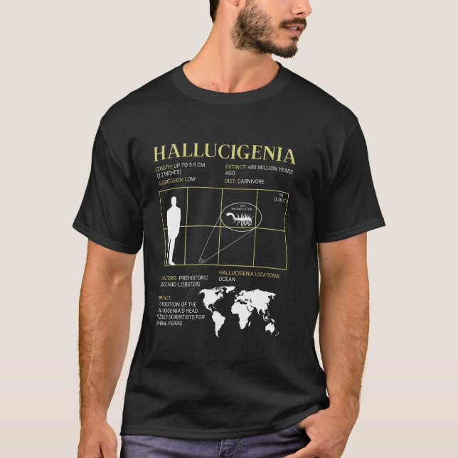 T-shirt Hallucigenia Fossil Extinct Alien à l'oeil vers (Devant)