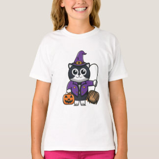 T-shirt haloowen chats drôles chats heureux halooween enfa
