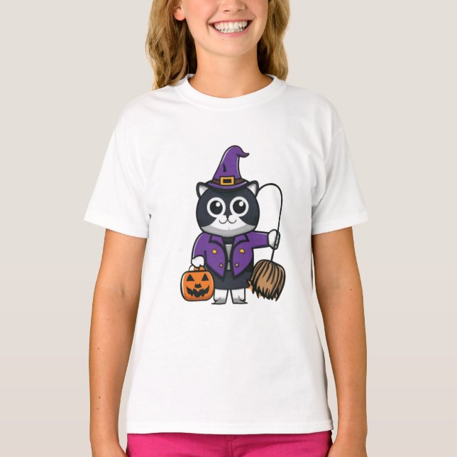 T-shirt haloowen chats drôles chats heureux halooween enfa (Devant)