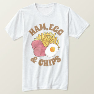 T-shirt Ham Egg and Chips British Cuisine Pub Cuisine alim