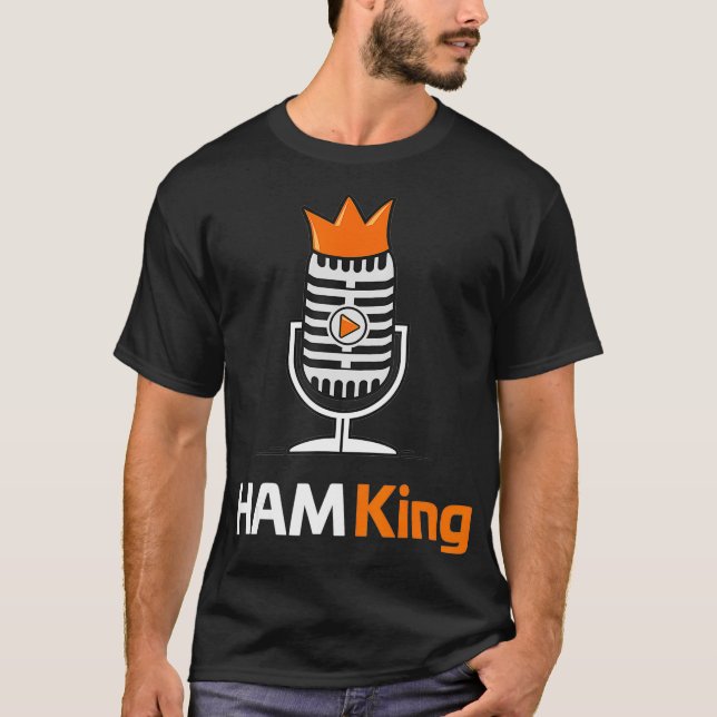 T-shirt HAM King Microphone Opérateur Funny HAM (Devant)