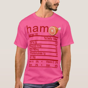 T-shirt ham Nutrition Facts Funny Thanksgiving
