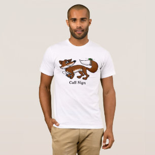 T-shirt Ham Radio Fox Chasse Fox Avec indicatif d'appel T-