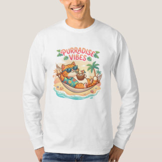 T-shirt Hamac pour chat tropical mignon “Purradise Vibes” 