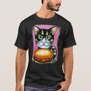 T-shirt Hamburger Chat Catburger Burger Purr Meow Chat 1