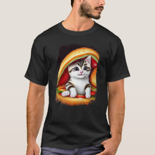 T-shirt Hamburger Chat Catburger Burger Purr Meow Chat 3