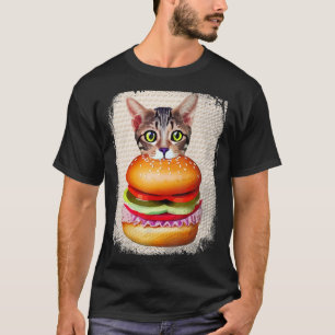 T-shirt Hamburger Chat Catburger Burger Purr Meow Chat 3