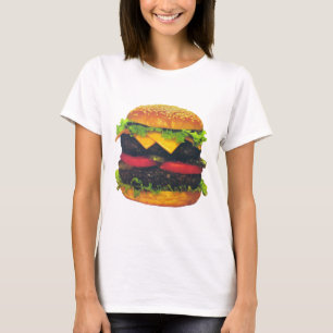 T-shirt Hamburger de luxe double au fromage