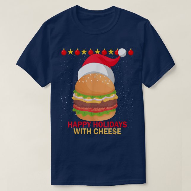 T-shirt Hamburger de Noël Joyeuses Vacances Avec Fromage F (Design devant)