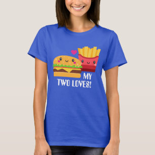 T-shirt Hamburger et French Fries deux amours Kawaii