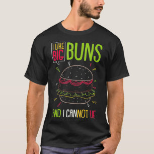T-shirt Hamburger J'Aime Les Gros Buns Et Je Ne Peux Pas M