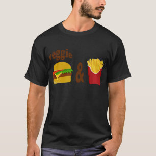 T-shirt Hamburger végétarien et fritures
