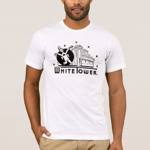 T-shirt hamburgers blancs de tour
