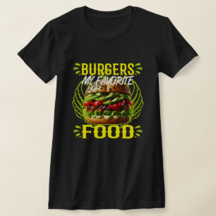 T-shirt hamburgers ma nourriture préférée