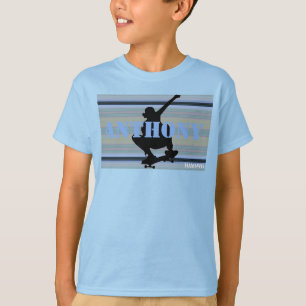 T-shirt HAMbWG - T Shirt - Skateboarder bleu argent