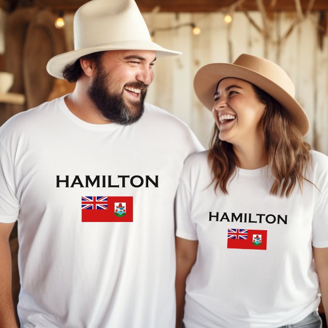 T-shirt Hamilton Bermuda Pays Drapeau Couleur claire (Créateur téléchargé)