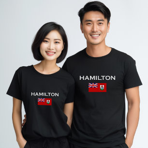 T-shirt Hamilton Bermuda Pays Drapeau Couleur foncée