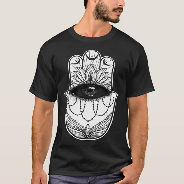 T-shirt Hamsa Hand Yogi Hand Hams Amulet Good Luck Charm B (Devant)