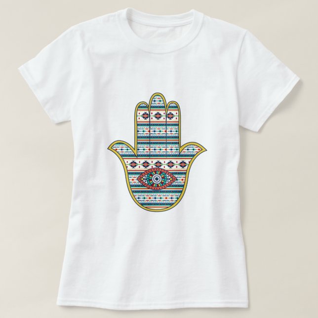 T-shirt HAMSA Main du symbole Fatima (Design devant)