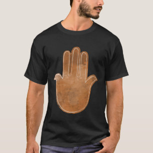 T-shirt Hamsa Main Fatima imprimé Déchiré brun dessin mal