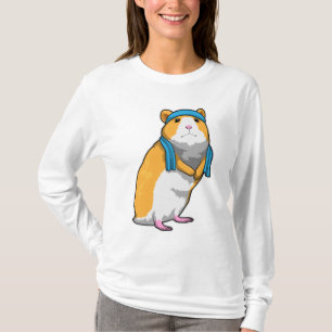 T-shirt Hamster à Fitness avec serviette