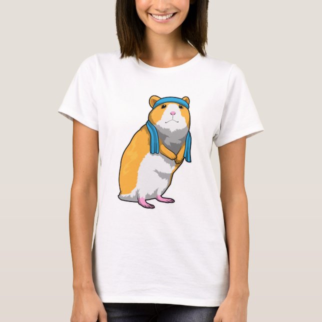 T-shirt Hamster à Fitness avec serviette (Devant)