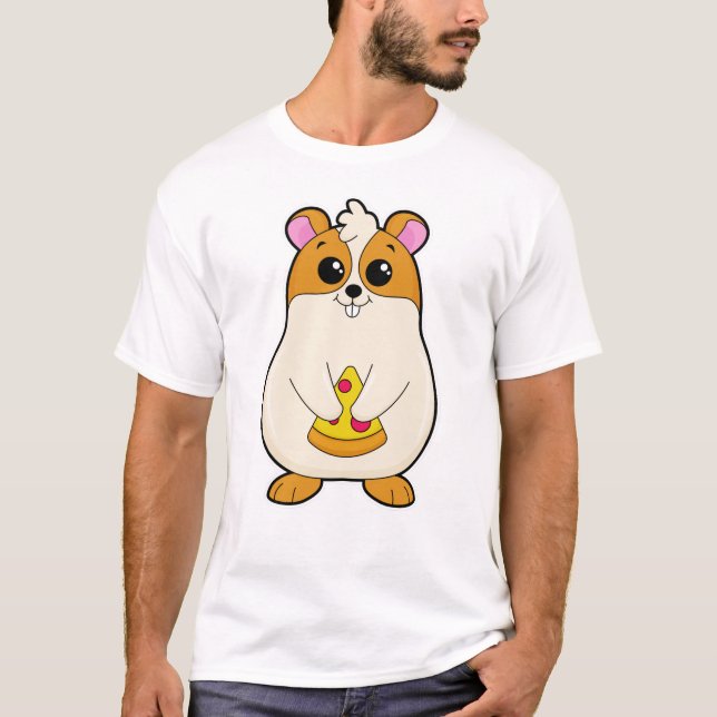 T-shirt Hamster à Manger de Pizza (Devant)