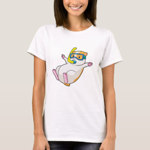 T-shirt Hamster à Plongée avec lunettes de natation
