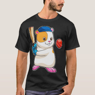 T-shirt Hamster au cricket avec Casquette de chauve-souris