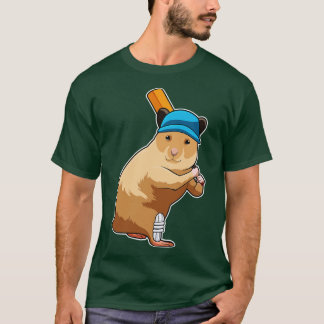 T-shirt Hamster au cricket avec chauve-souris de cricket