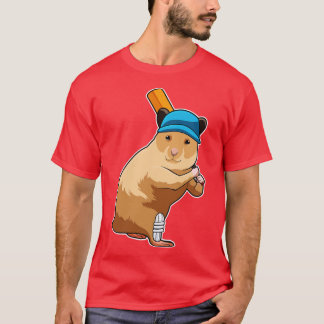 T-shirt Hamster au cricket avec chauve-souris de cricket