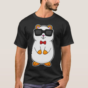 T-shirt Hamster avec lunettes de soleil et cravate à mâcho
