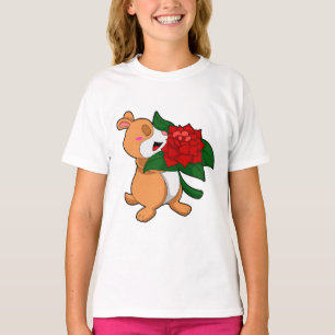 T-shirt Hamster avec Rose à fleurs