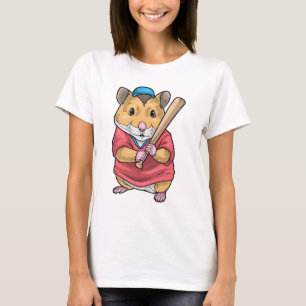 T-shirt Hamster Baseball Batte de baseball Sports