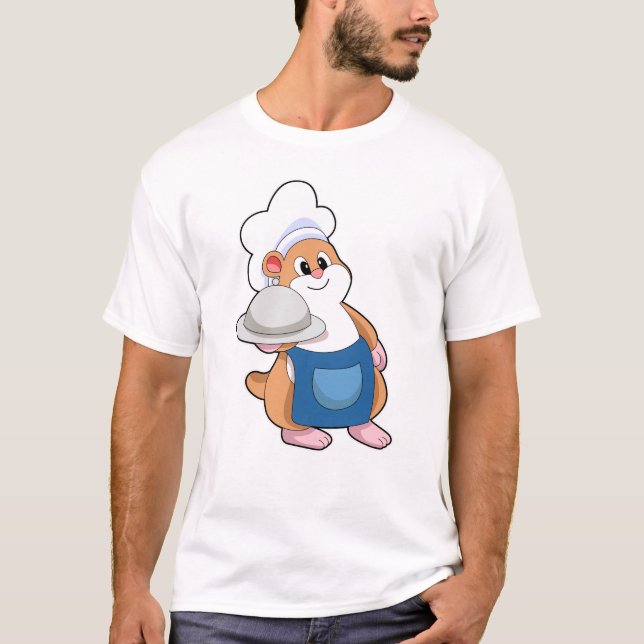 T-shirt Hamster comme cuisinier avec Plateau (Devant)