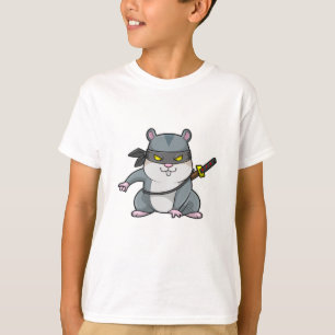 T-shirt Hamster comme Ninja dans les arts martiaux avec ép